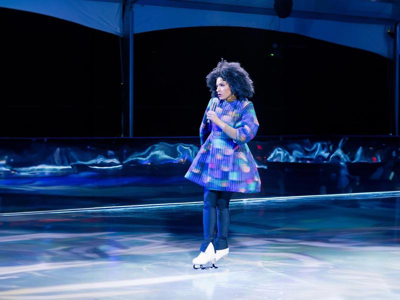 Alicia Hall Moran on the Ice in blue 