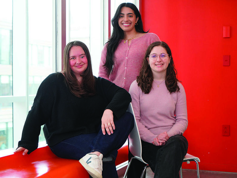 Abby Bonat ’25, Anusha Merchant ’25, and Hanna Bloomquist ’25